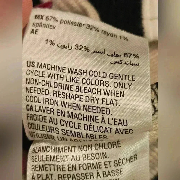 Charter Club Black Cream Striped Ribbed 3/4 Sleeve Grommet Round Neck Tunic XXL - Picture 7 of 12